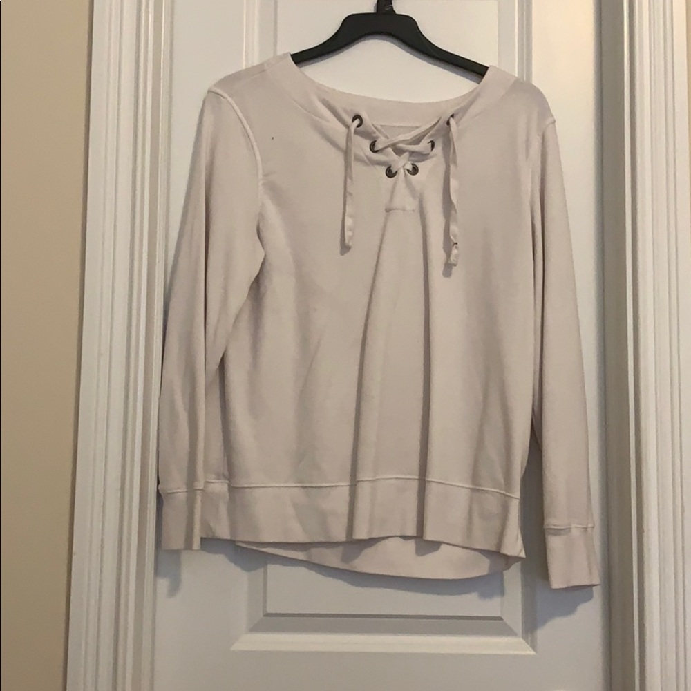 Lace up sweat shirt